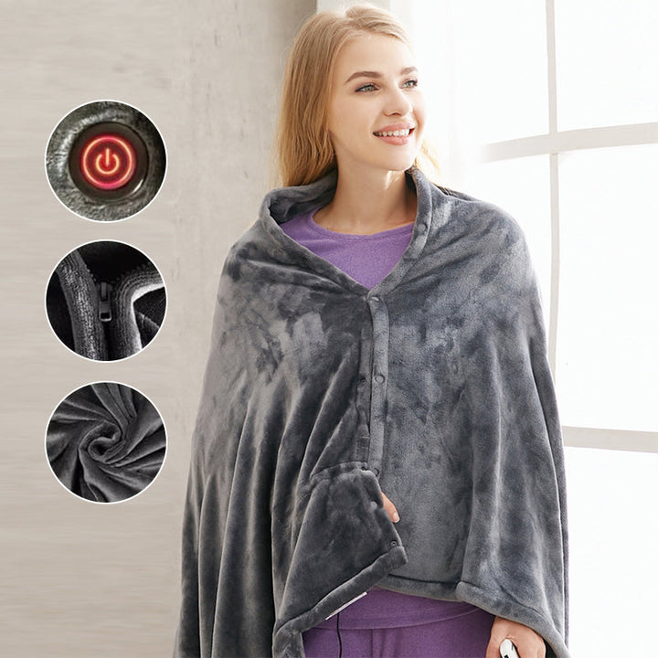 Koslund™ USB-varmesjal for skuldrene i dobbeltsidig fleece