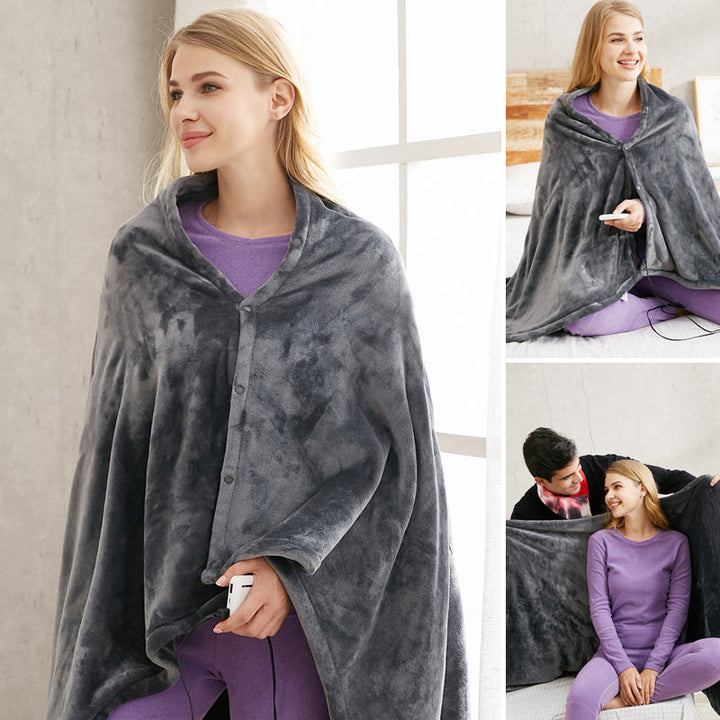 Koslund™ USB-varmesjal for skuldrene i dobbeltsidig fleece