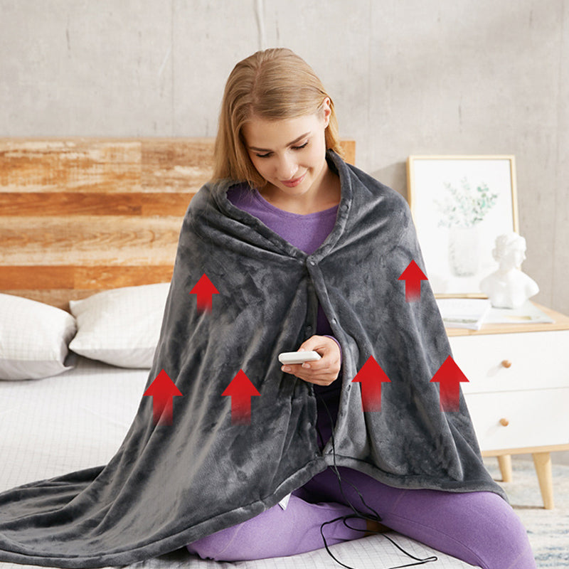 Koslund™ USB-varmesjal for skuldrene i dobbeltsidig fleece