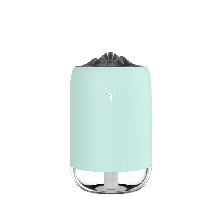 Luftfukter med flammeeffekt, ultralyd og USB, 2 W, i tre farger