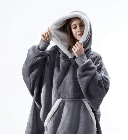 Oversized fleecehoodie med stor hette – varm og myk