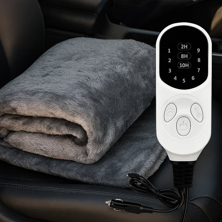 Koslund™ Elektrisk varmepledd til bil 12V med 9 nivåer og timer