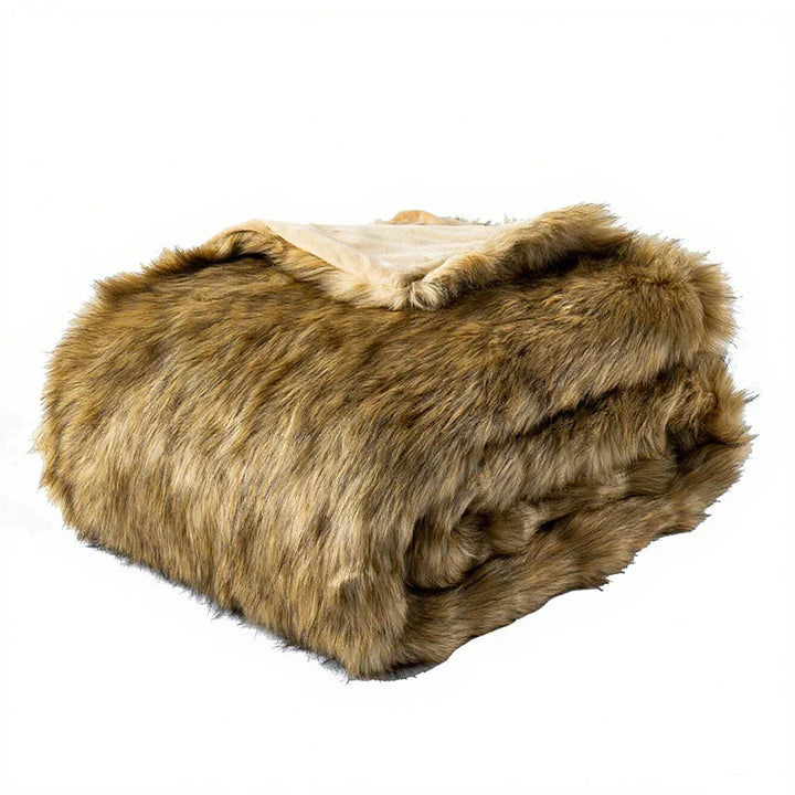 Koslund™ Fluffy pledd i kunstpels med forsterkede kanter