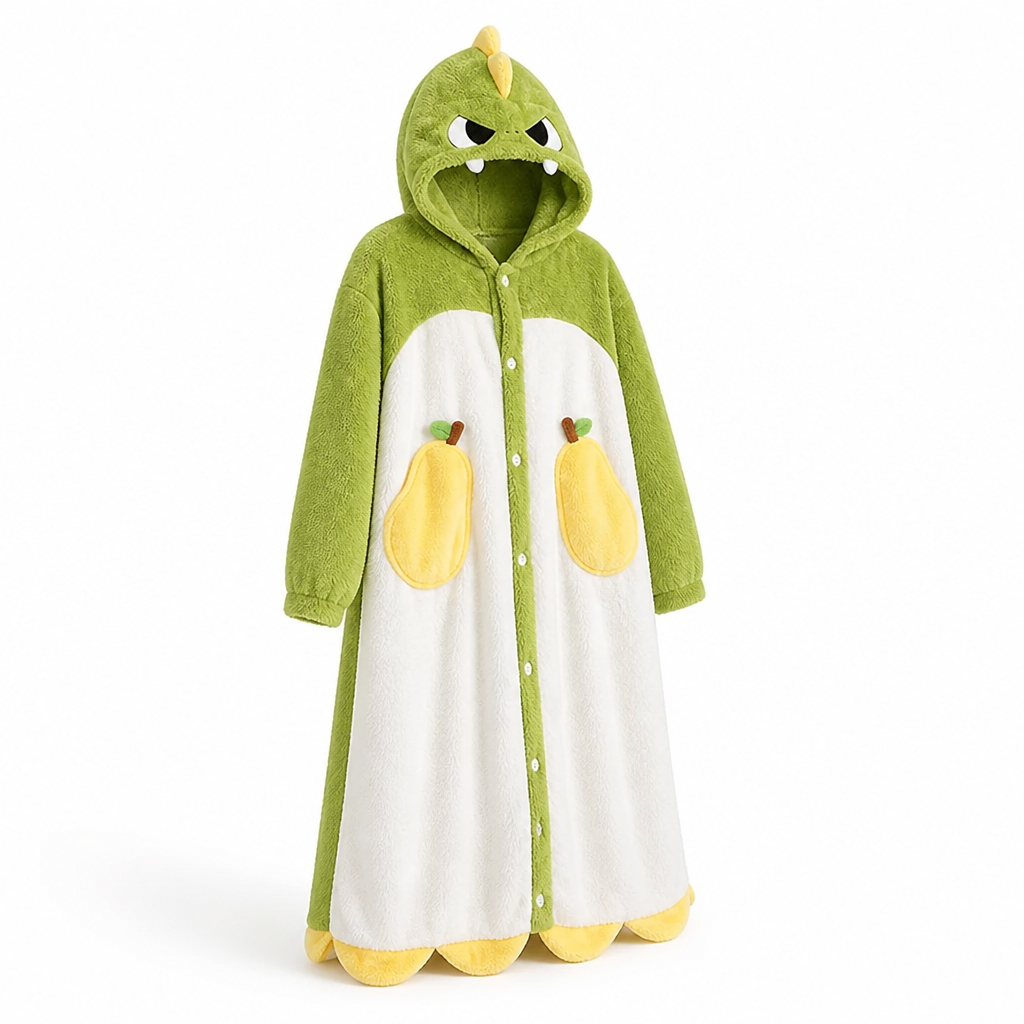 Koslund™ Bærbar fleecepledd-pyjamas med hette og lekne dyremotiv
