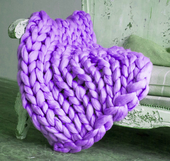 Koslund™ Grovstrikket pledd i myk mikrofiber, tolv farger