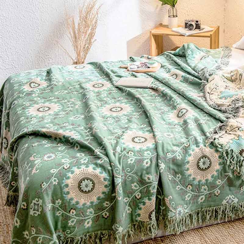 Koslund™ Vendbart sofftrekk i bomull som også passer som sengeteppe