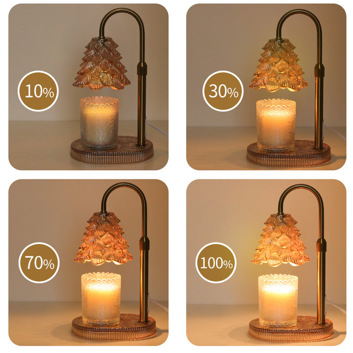 Lysvarmer-lampe med timer og dimmer for duftlys, hvit