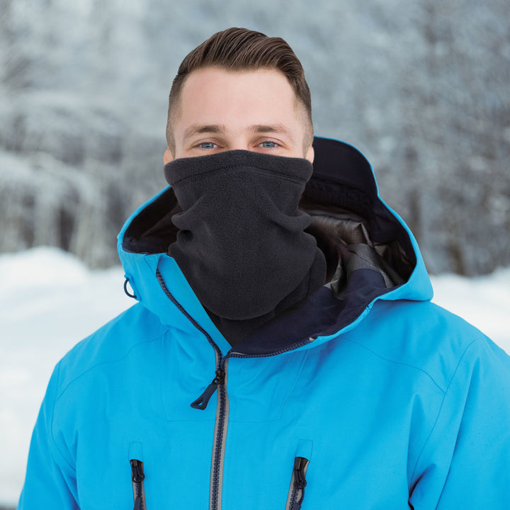 Nakkevarmer i fleece med halvmaske, vindtett, unisex