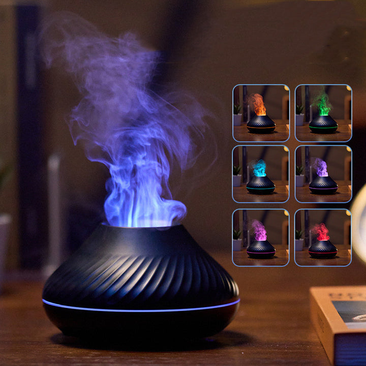 Vulkan aroma diffuser 130 ml med 7 lysfarger og 20 dB, USB