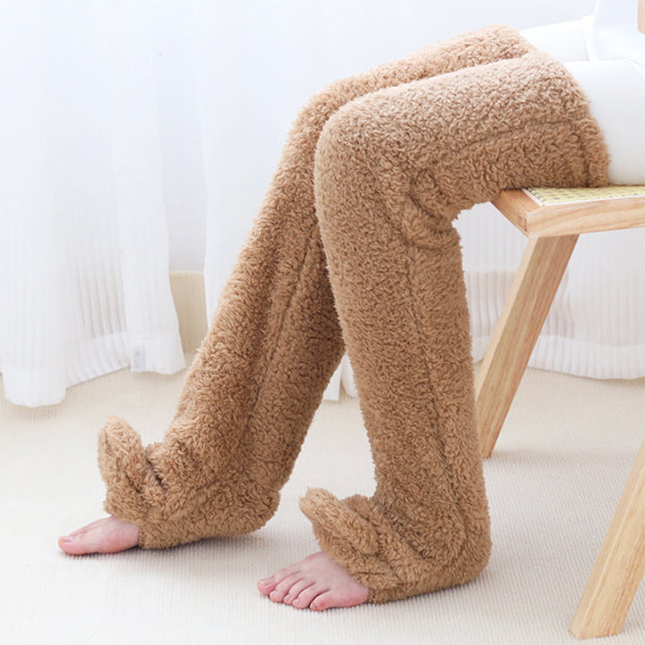 Myke knevarmere i lodden mikrofiber med åpen tå