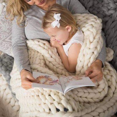 Koslund™ Grovstrikket pledd i myk mikrofiber, tolv farger