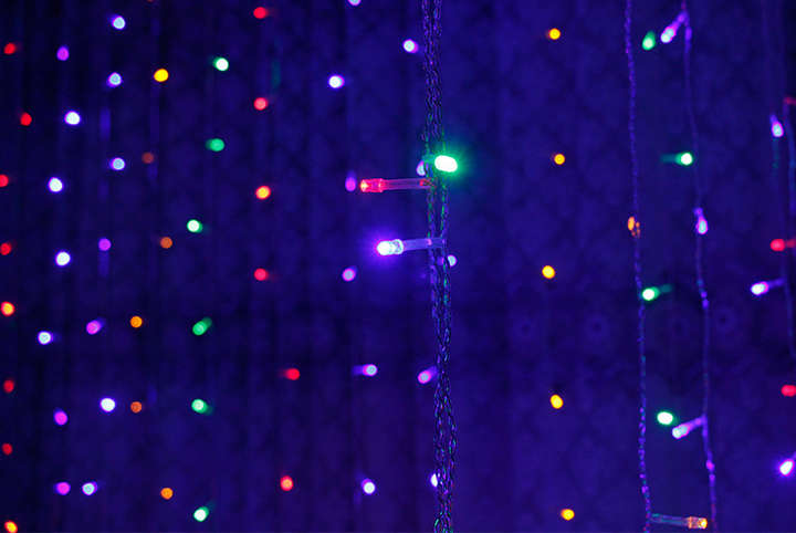 Lysgardin med LED, 3 x 3 meter og 304 lys til vindu og vegg