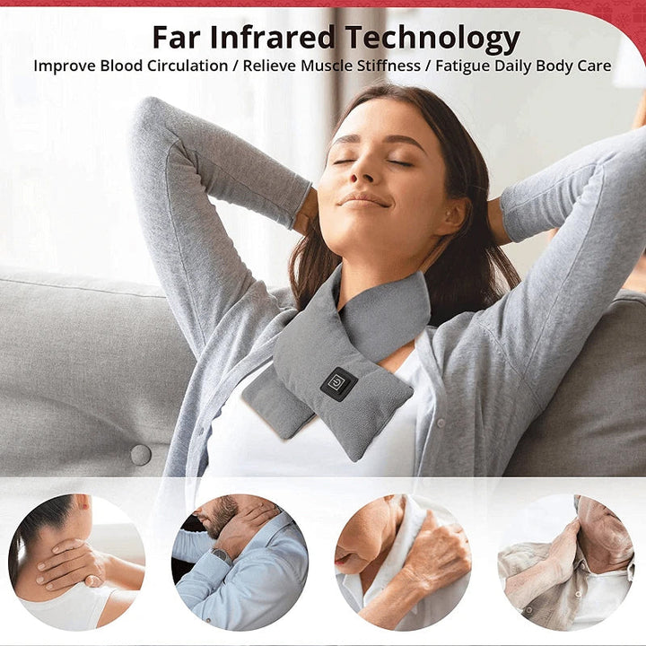 Koslund™ USB-oppvarmet skjerf i fløyel med 3 varmenivåer opptil 52°C