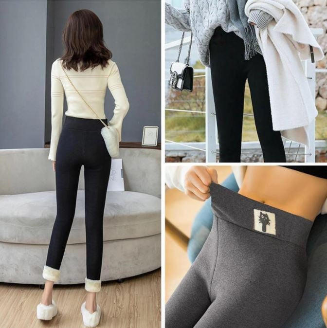 Koslund™ Tykke fleecefôrede termoleggings til dame
