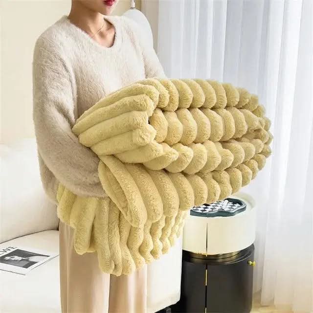 Koslund™ Strukturert plysjpledd for en koselig seng og sofa