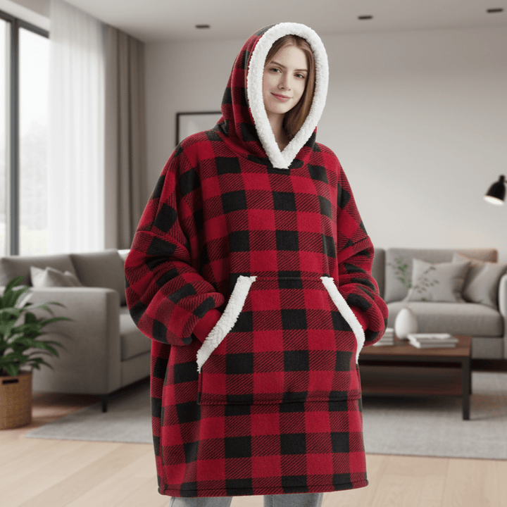 Oversized fleecehoodie med stor hette – varm og myk