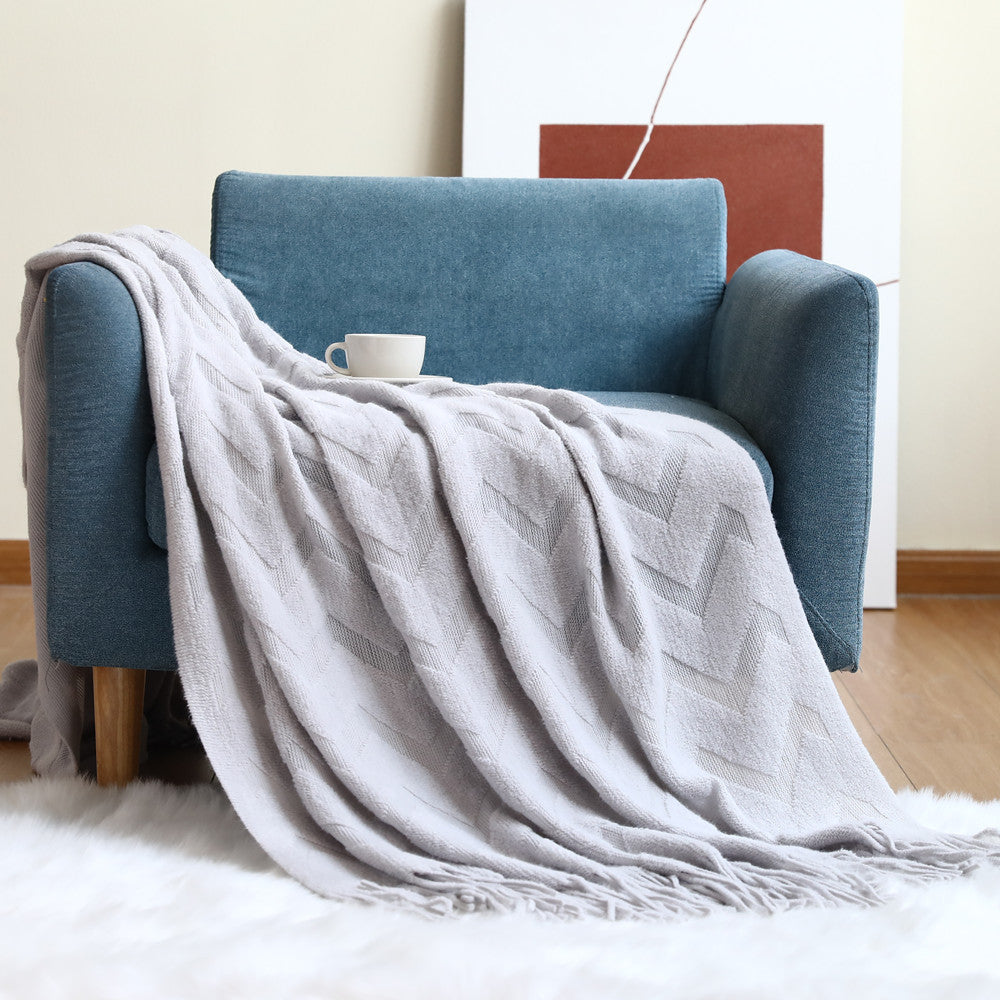 Koslund™ Pustende pledd med moderne mønster til sofa og seng