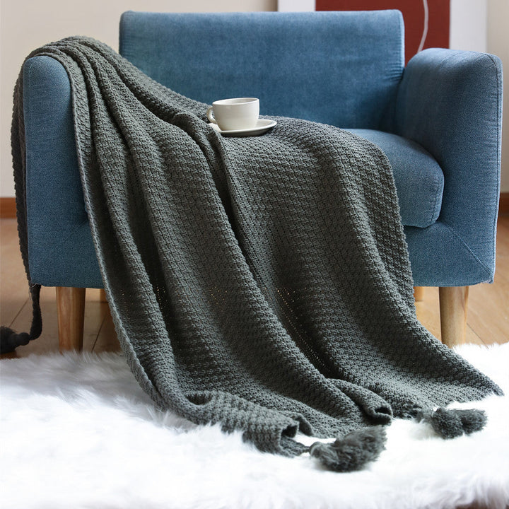 Koslund™ Vevd pledd i plysj med elegant mønster til sofaen