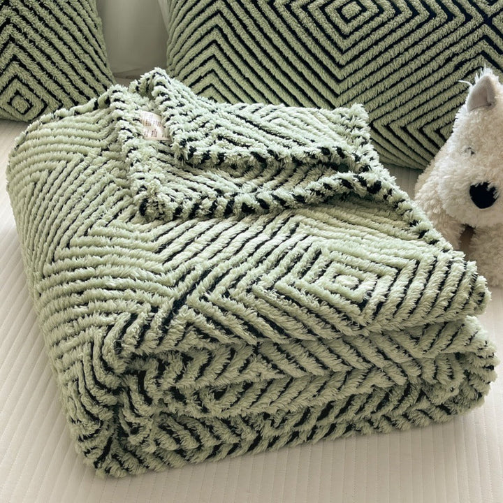 Koslund™ Myk pledd med geometrisk mønster til sofa og seng
