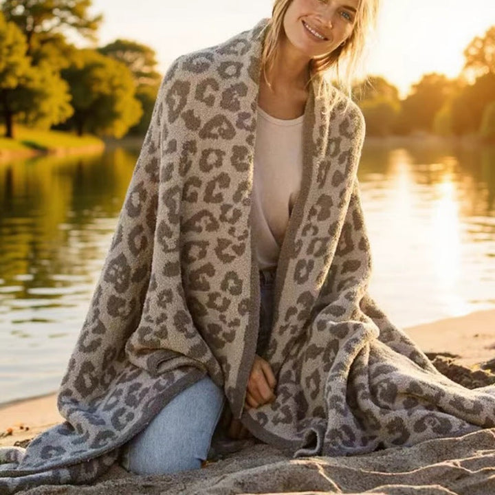Koslund™ Pledd med leopardmønster, ekstra mykt og tåler maskinvask
