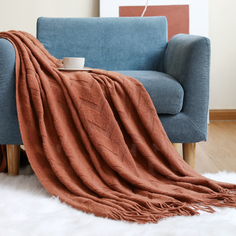 Koslund™ Pustende pledd med moderne mønster til sofa og seng