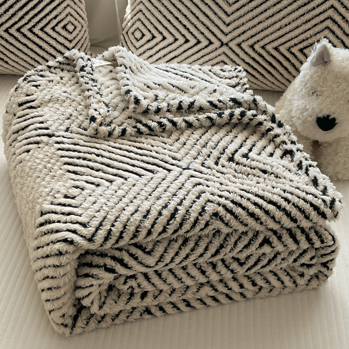 Koslund™ Myk pledd med geometrisk mønster til sofa og seng