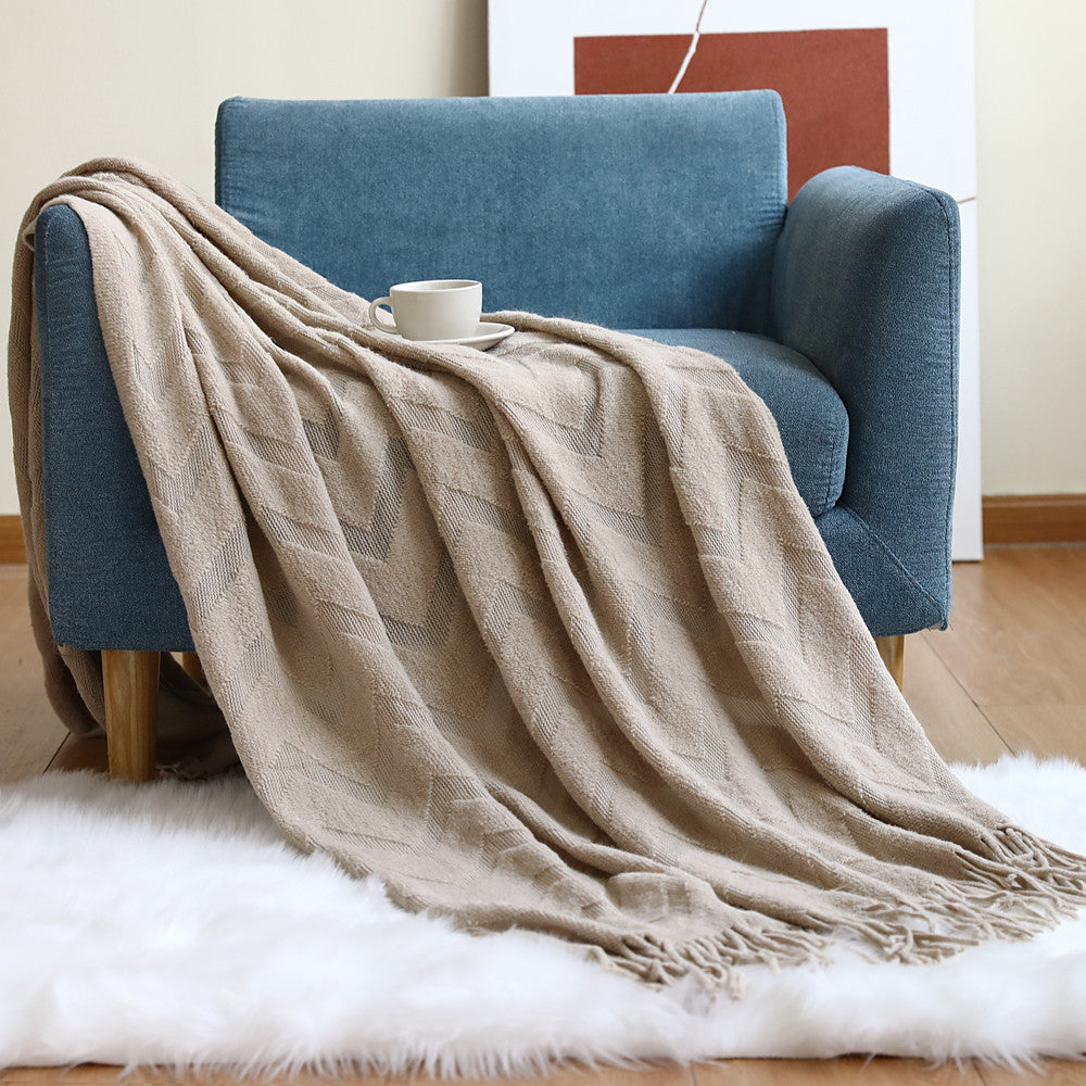 Koslund™ Pustende pledd med moderne mønster til sofa og seng