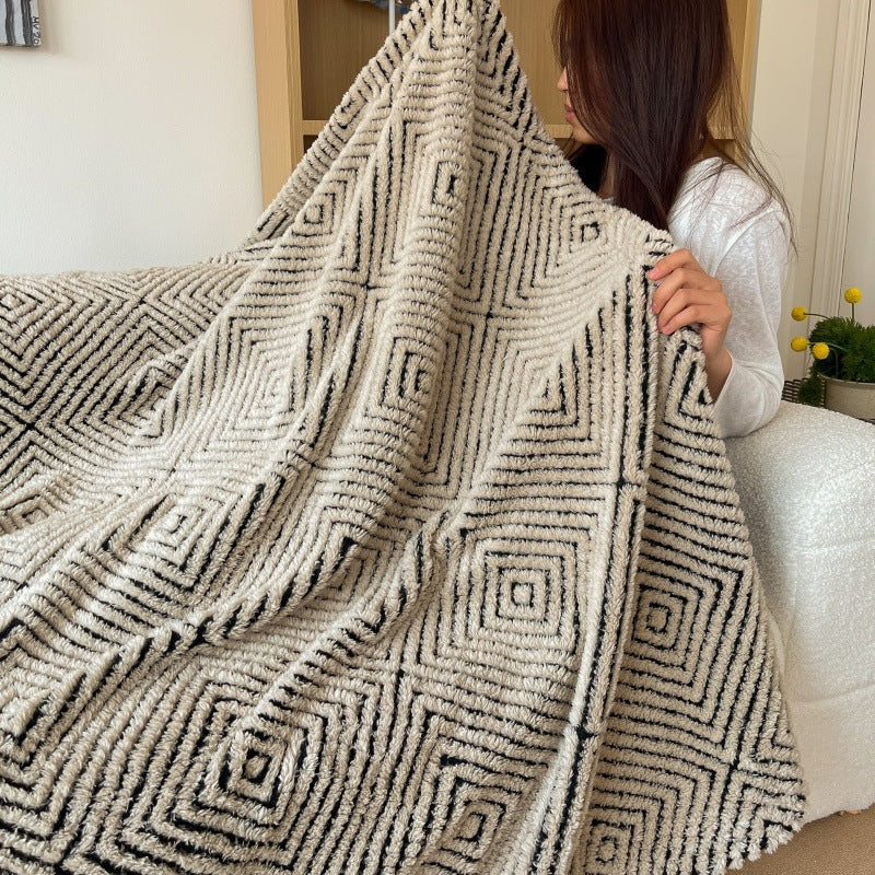 Koslund™ Myk pledd med geometrisk mønster til sofa og seng