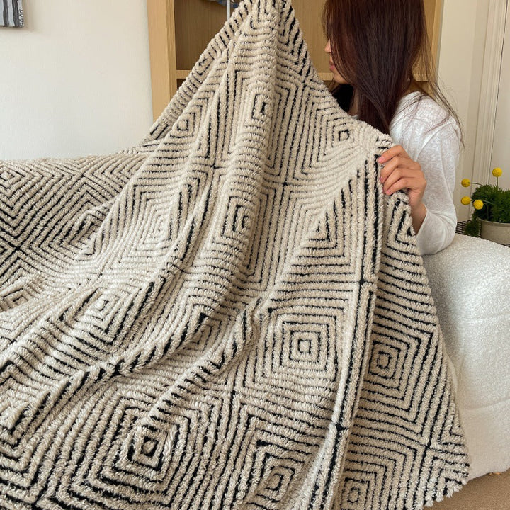 Koslund™ Myk pledd med geometrisk mønster til sofa og seng