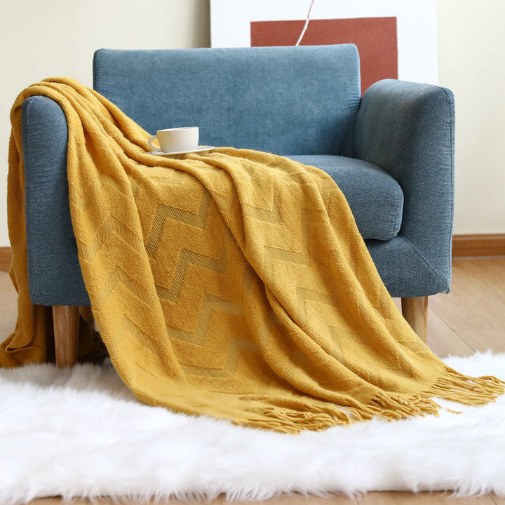 Koslund™ Pustende pledd med moderne mønster til sofa og seng