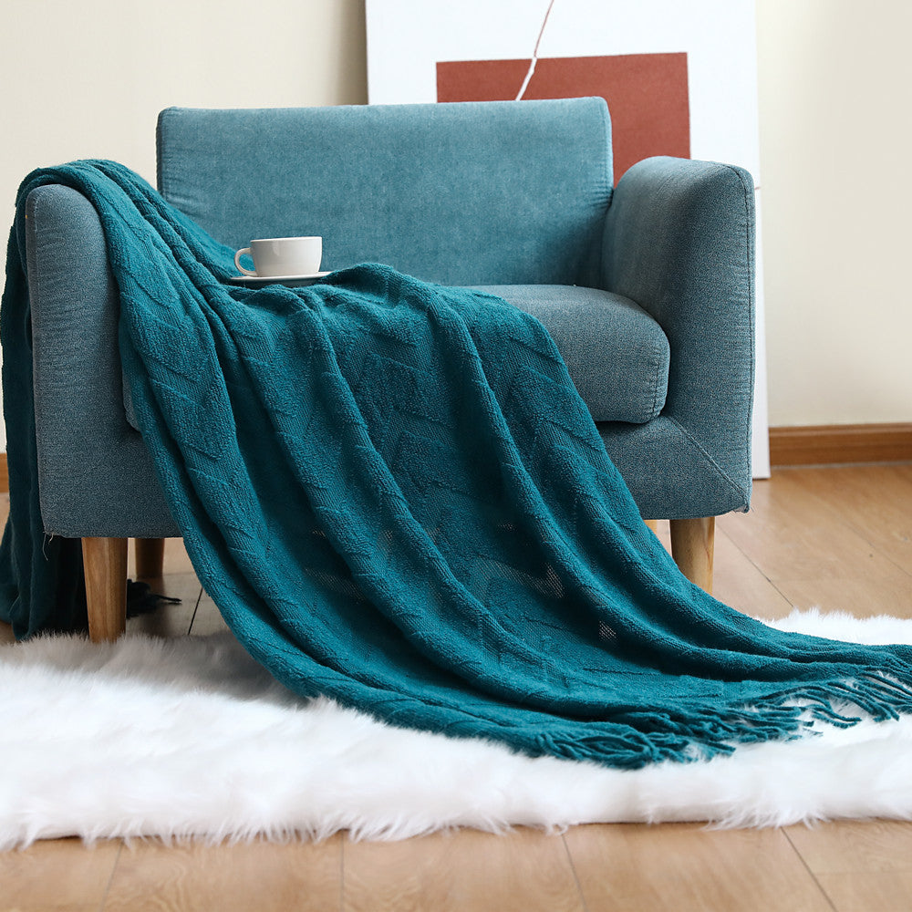 Koslund™ Pustende pledd med moderne mønster til sofa og seng
