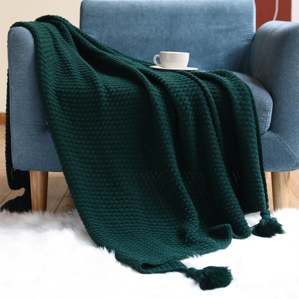 Koslund™ Vevd pledd i plysj med elegant mønster til sofaen