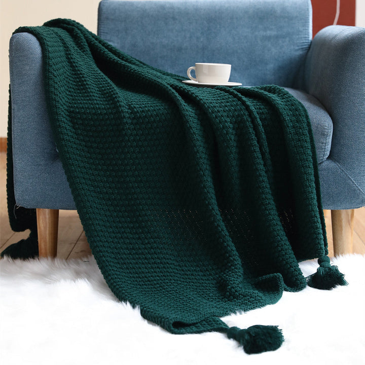 Koslund™ Vevd pledd i plysj med elegant mønster til sofaen