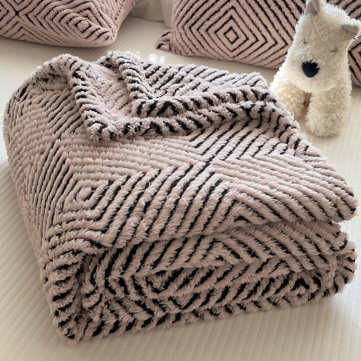Koslund™ Myk pledd med geometrisk mønster til sofa og seng