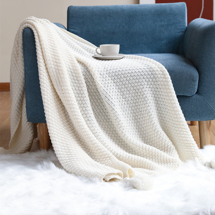 Koslund™ Vevd pledd i plysj med elegant mønster til sofaen