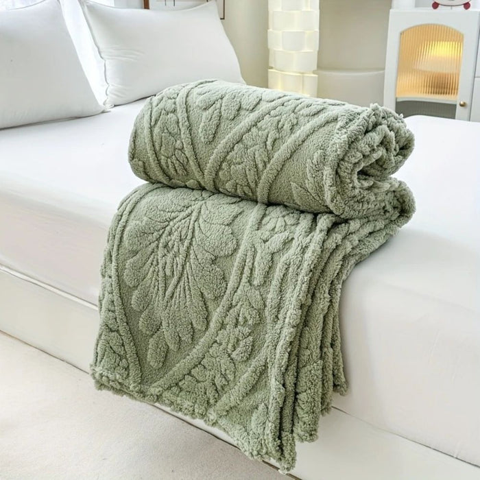 Koslund™ Fleecepledd i jacquard med geometrisk struktur i fire størrelser