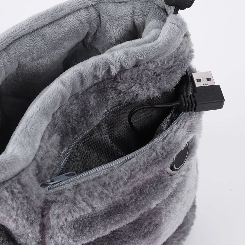Koslund™ USB-oppvarmede plysjtøfler for varme og gode føtter