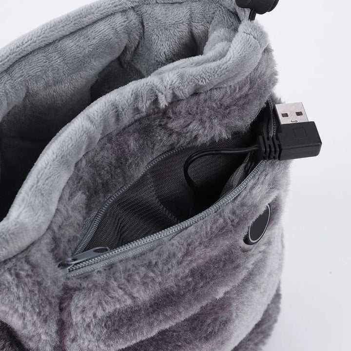 Koslund™ USB-oppvarmede plysjtøfler for varme og gode føtter