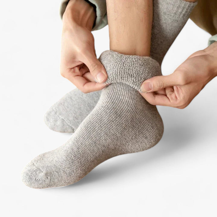 Koslund™ Varme ullsokker med kasjmir, 3 par – med fleecefrotté