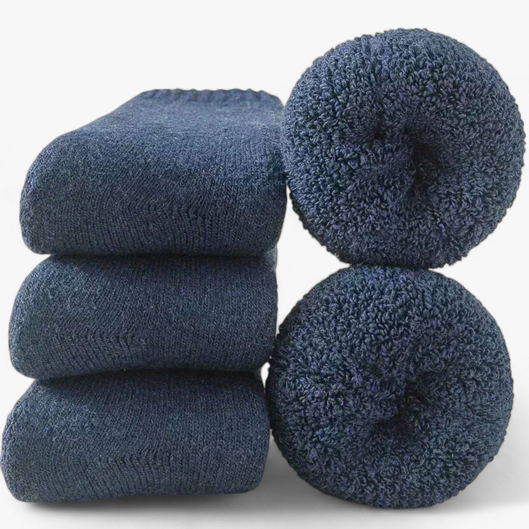 Koslund™ Varme ullsokker med kasjmir, 3 par – med fleecefrotté