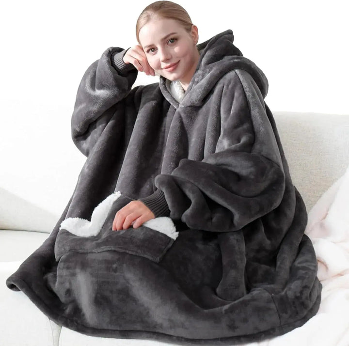 Koslund™ Gigantisk oversized teppegenser i tykk børstet fleece