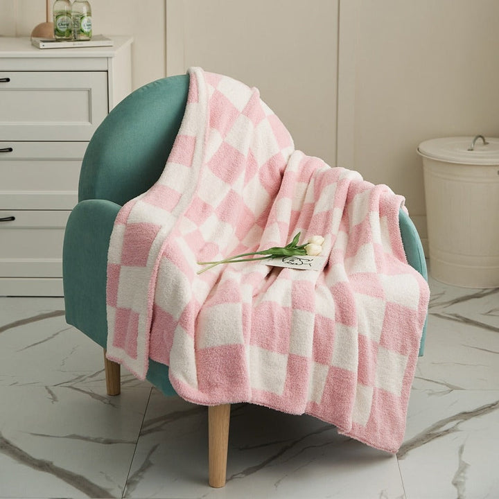 Koslund™ Fargerikt pledd med sjakkrutet mønster til sofa og seng