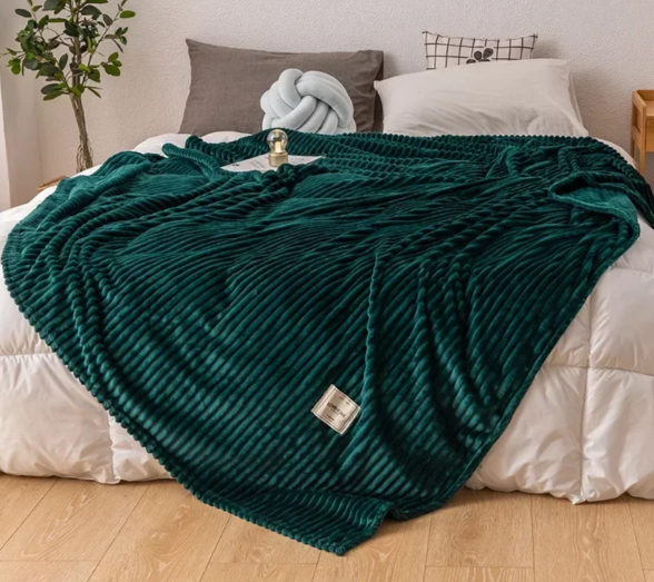 Koslund™ Myk flanellpledd som puster – varm pledd til sofa og seng