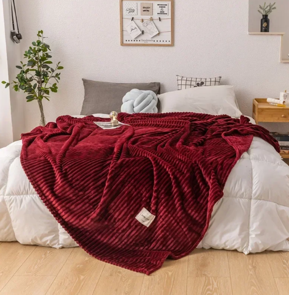 Koslund™ Myk flanellpledd som puster – varm pledd til sofa og seng
