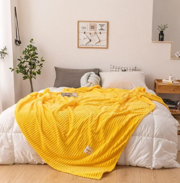 Koslund™ Myk flanellpledd som puster – varm pledd til sofa og seng