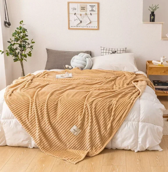 Koslund™ Myk flanellpledd som puster – varm pledd til sofa og seng
