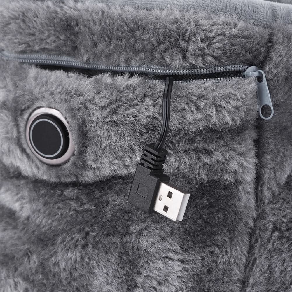 Koslund™ USB-oppvarmede plysjtøfler for varme og gode føtter