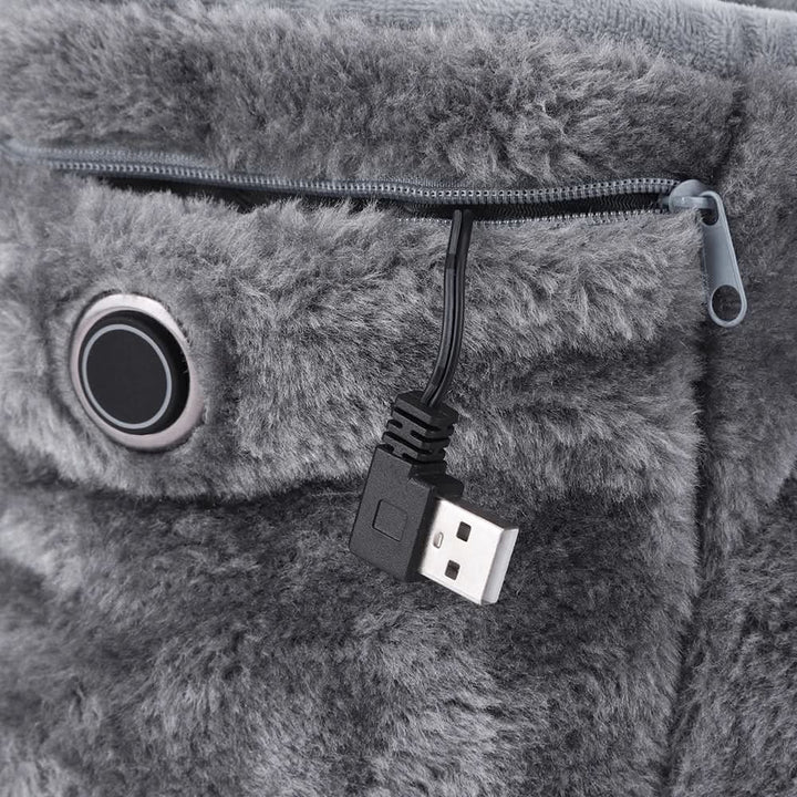Koslund™ USB-oppvarmede plysjtøfler for varme og gode føtter