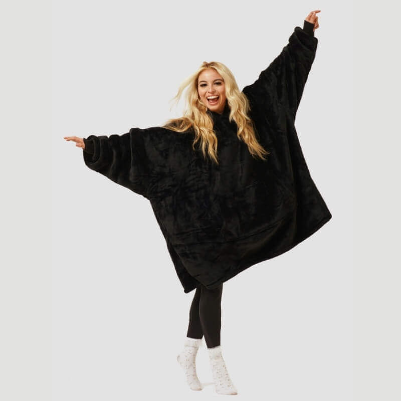 Pleddhettegenser med sherpafôr – oversize og supergod