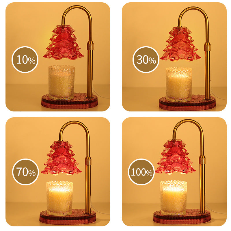 Lysvarmer-lampe med timer og dimmer til duftlys, rosa